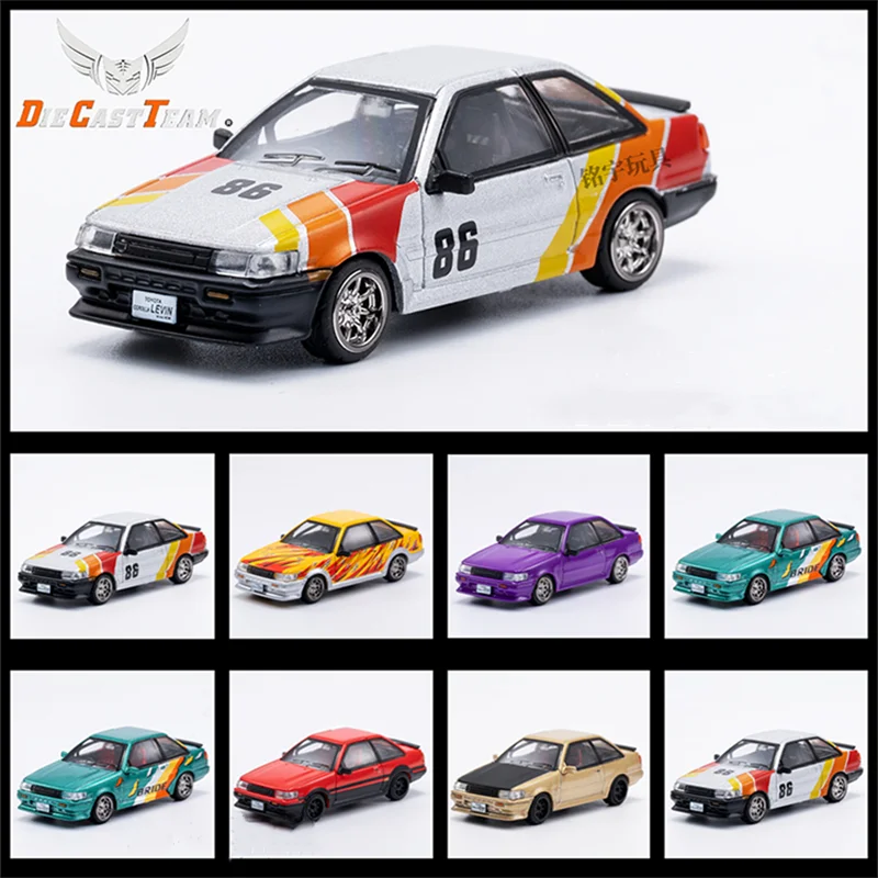 DCT 1/64 AE86 Model Sports Car Vintage Cars JDM Vehicle Diecast Car Collection Toy Station Vehicle