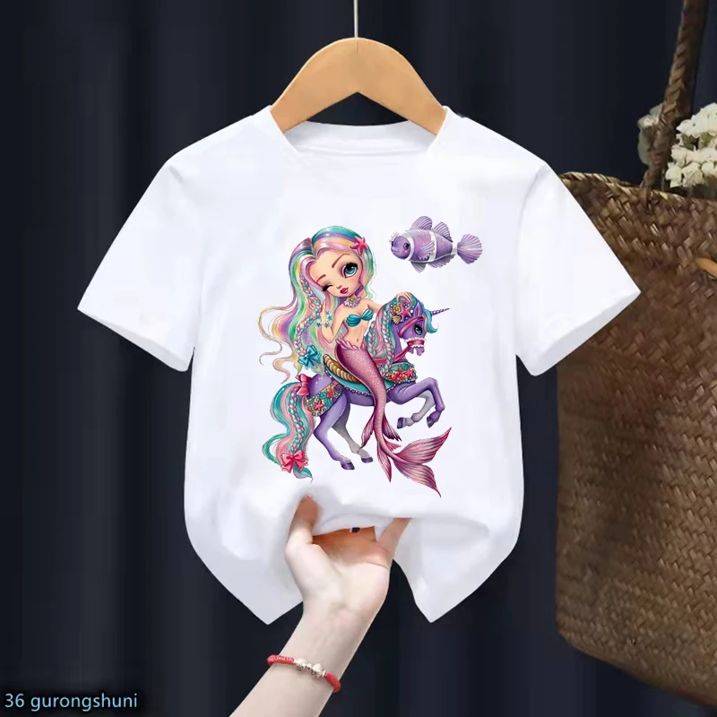 Kawaii Watercolor Angel Print T-Shirt Girls Clothes Love Funny Tshirt Summer Fashion Short Sleeve T Shirt Harajuku Shirt Tops