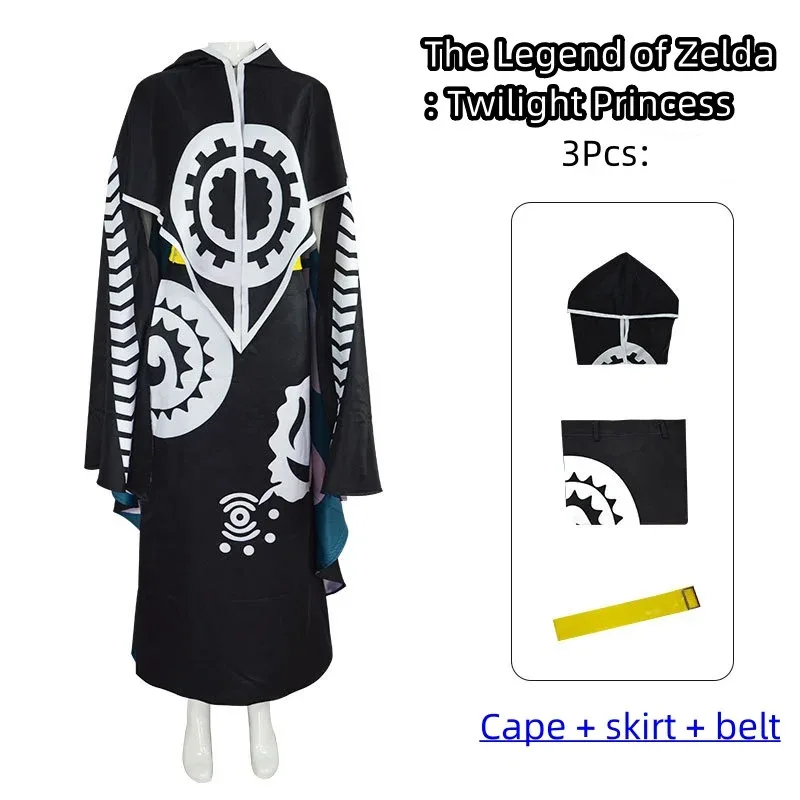 

CyGame Zeldar Midna Princess Косплей Костюм Юбка Плащ Комплект Пояса Наряды Женщины Взрослые Женщины Хэллоуин Вечеринка Ролевая Игра Аниме Костюм