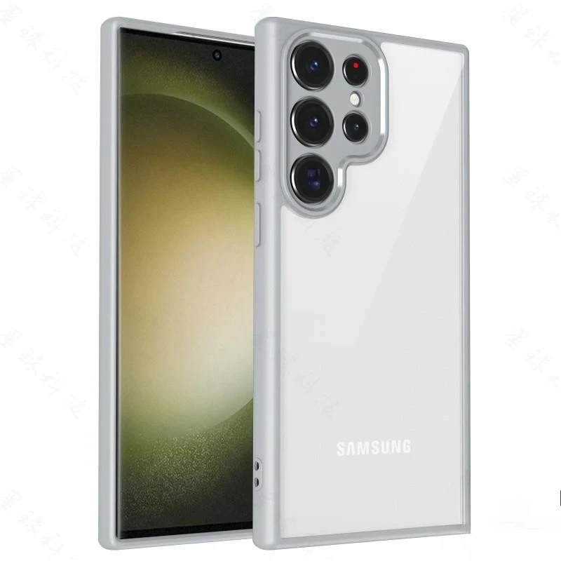 حافظة هاتف محمول من مادة البولي يوريثان الأكريليك الشفاف لهاتف سامسونج S25Edge S25 S24Ultra S23Plus S22 S20fe S21FE حافظة هاتف محمول مضادة للسقوط