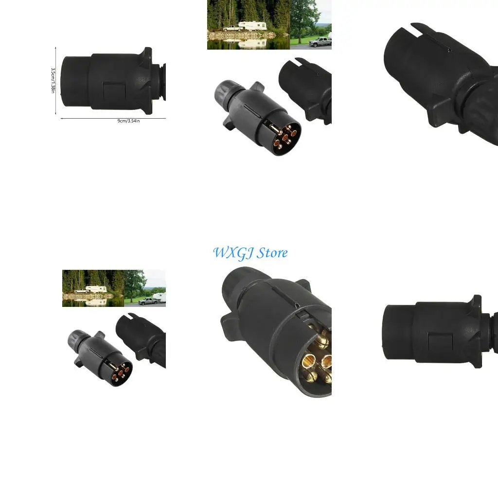 

37JE 7 Pin Plug Adapter Trailer Connector 12V Towbar Towing Adapter for European Car
