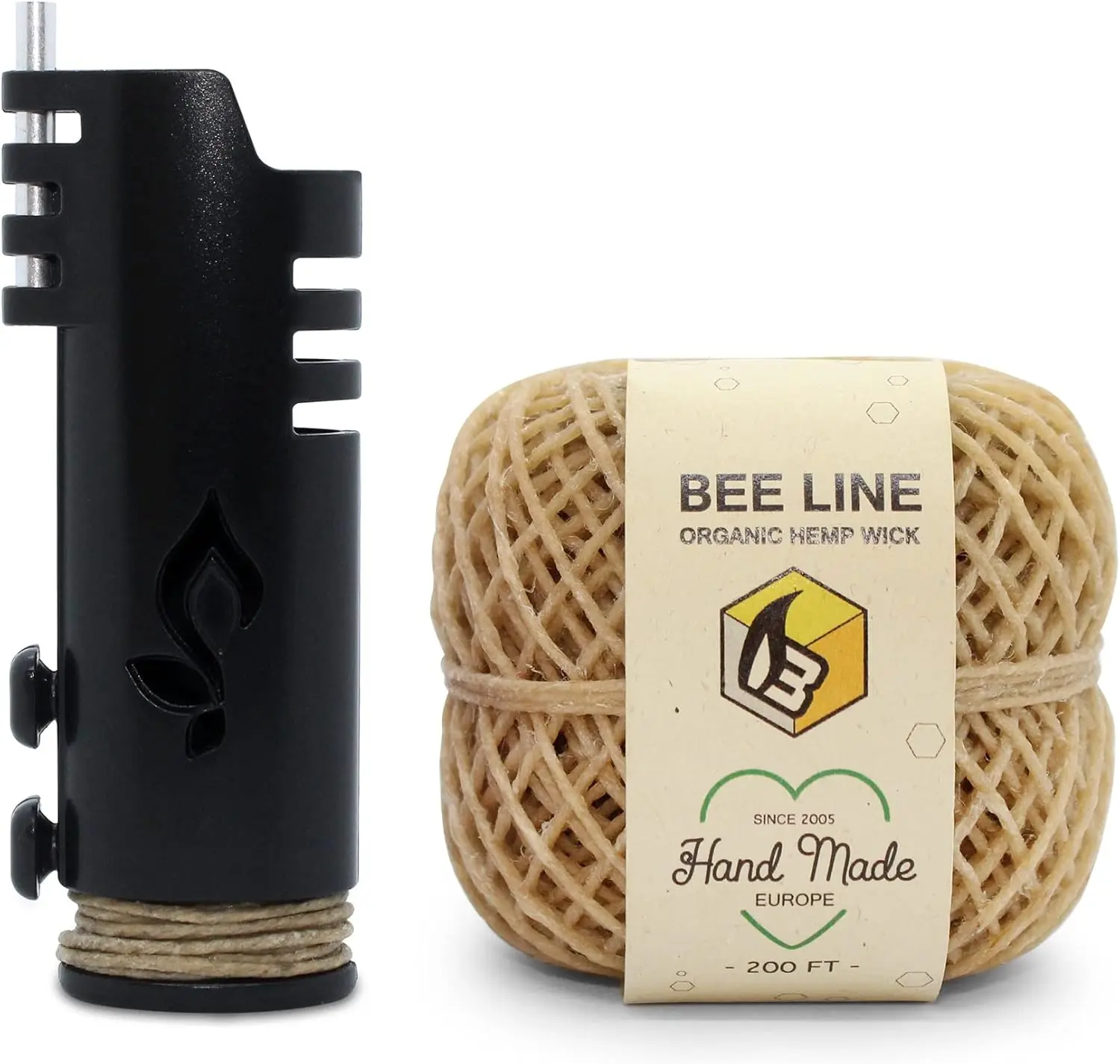 

200 FT Hemp Wick Roll with Lighter, Black, for Standard Bic Lighters