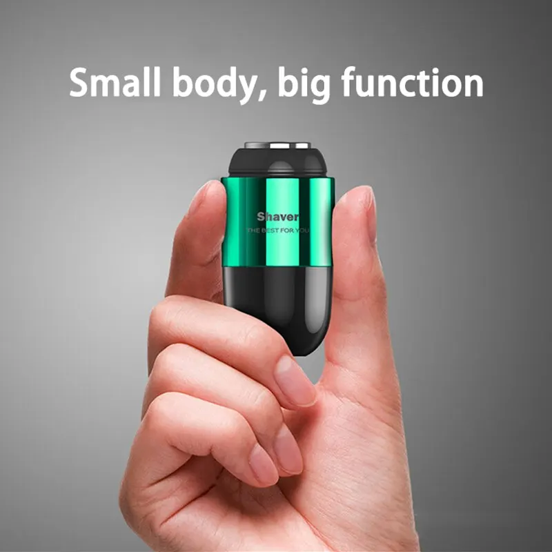 ماكينة حلاقة كهربائية صغيرة للرجال رطبة وجافة قابلة لإعادة الشحن للرجال، مقاومة للماء، مغناطيسية محمولة لحلاقة اللحية أثناء السفر