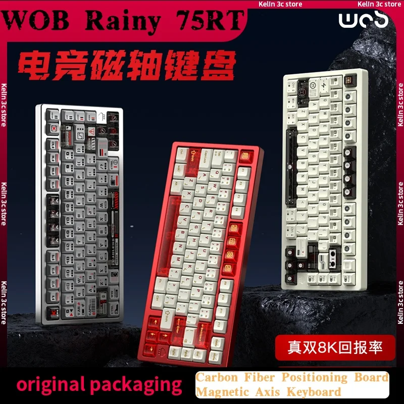 

WOB Rainy75rt 81-клавишная игровая магнитная клавиатура с ЧПУ, алюминий RGB, магнитная ось 0,01rt, двойная 0 мертвых зон, плитка, FPS, игровой офис