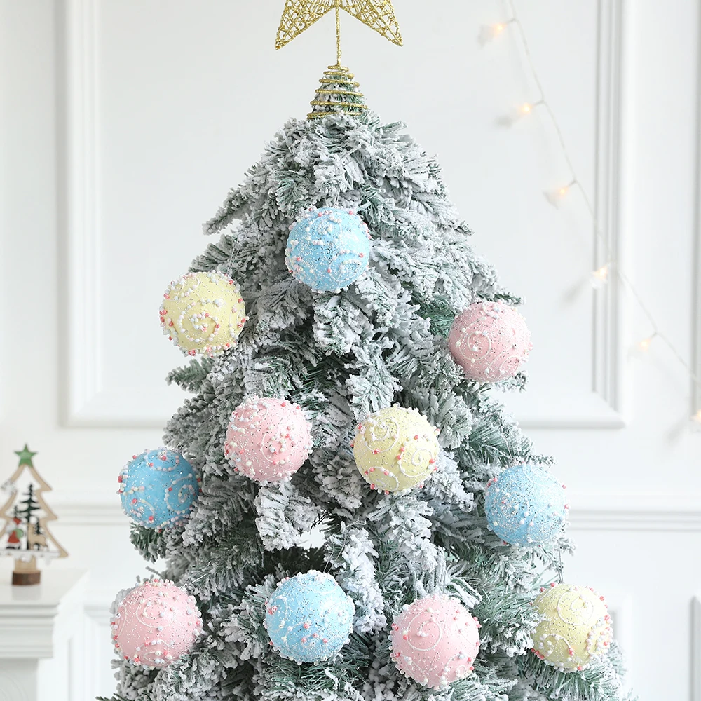 

3pcs 8cm Christmas Macarons Ball Decorations Christmas Tree Hanging Pendant Home Xmas Holiday Ornaments Navidad New Year Gifts