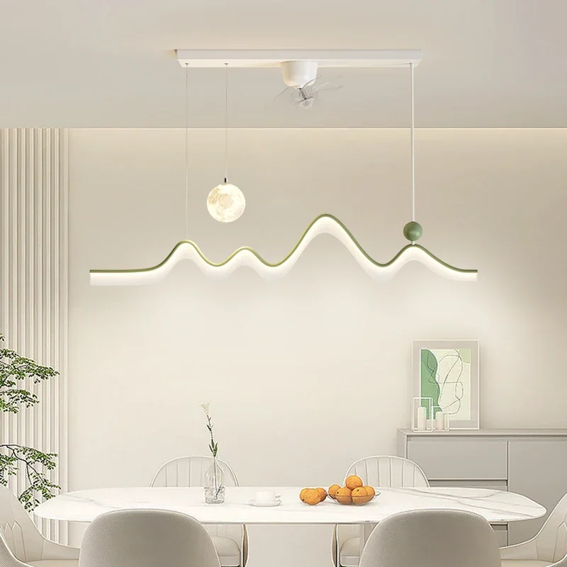 Keuken Eetkamer Swingende Plafond Ventilator Lamp Acryl Witte Moderne Led Plafondventilator Met Licht En Controle