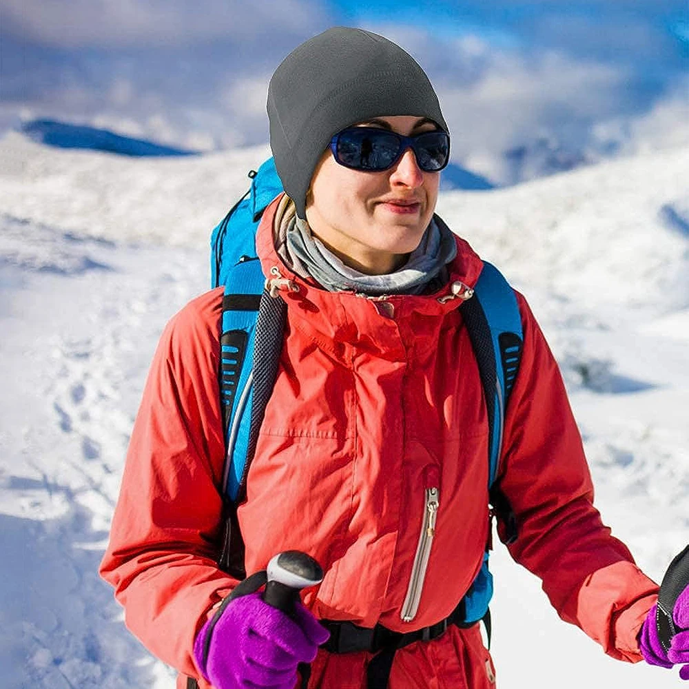 1 قطعة قبعة الجمجمة الشتوية الدافئة لينة القطبية الصوف قبعة سميكة يندبروف قبعة في الهواء الطلق قبعة قبعة تزلج للجنسين مناسبة للجنسين #5