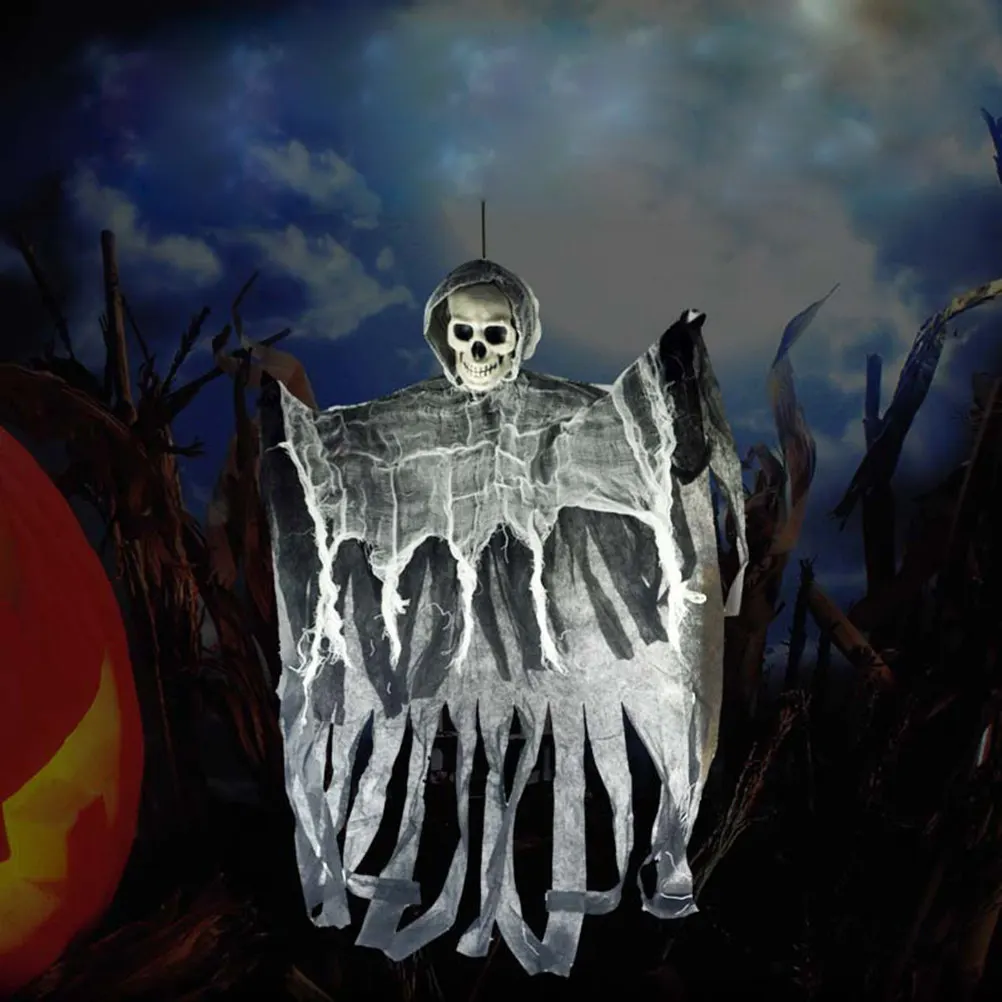 

1 шт. Подвесной призрак для Хэллоуина: реалистичная маска, долговечный, жуткий декор для призрачного двора