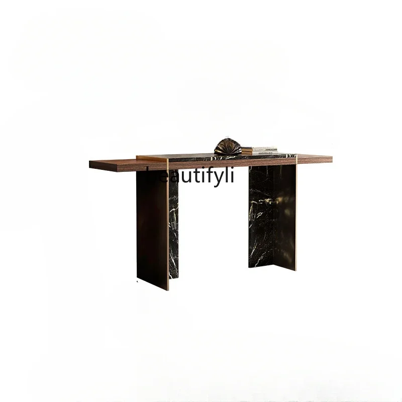 

Italian retro table light luxury high-end entrance table villa entrance entrance storage table