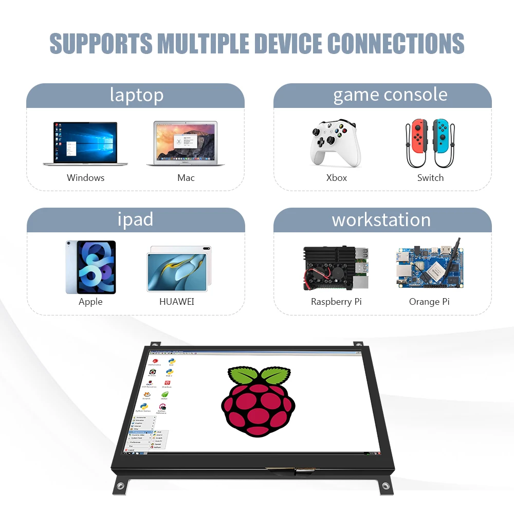 JRP7008 7 Inch lcd Touch Screen 1024x600 mini Monitor Panel for raspberry pi 5 tft capacitive HDMI Portable laptop module