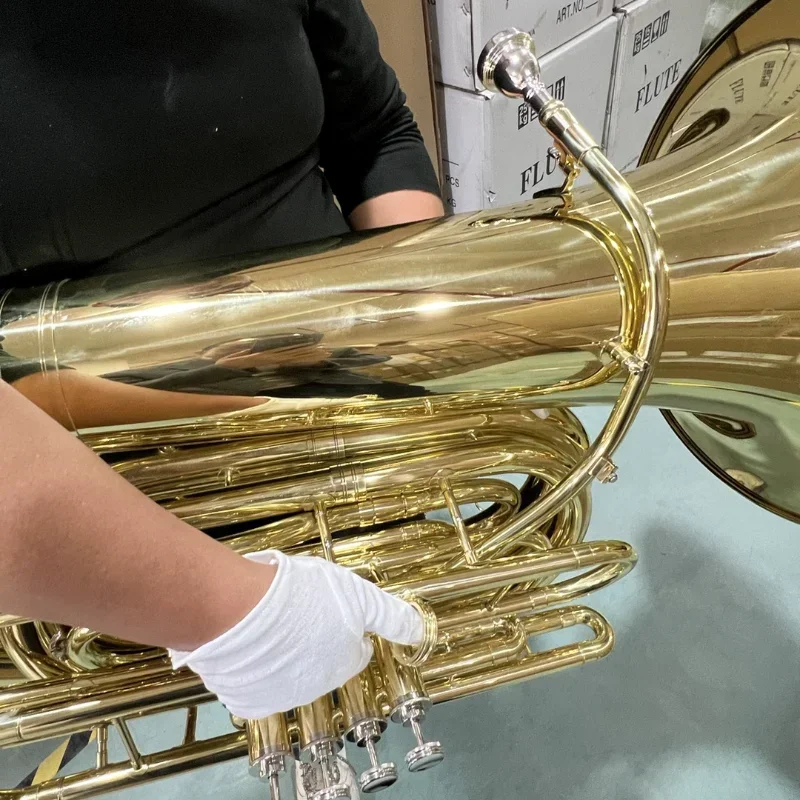 Four-button sign-holding instrument B flat on the bass horn beginner grade test professional performance