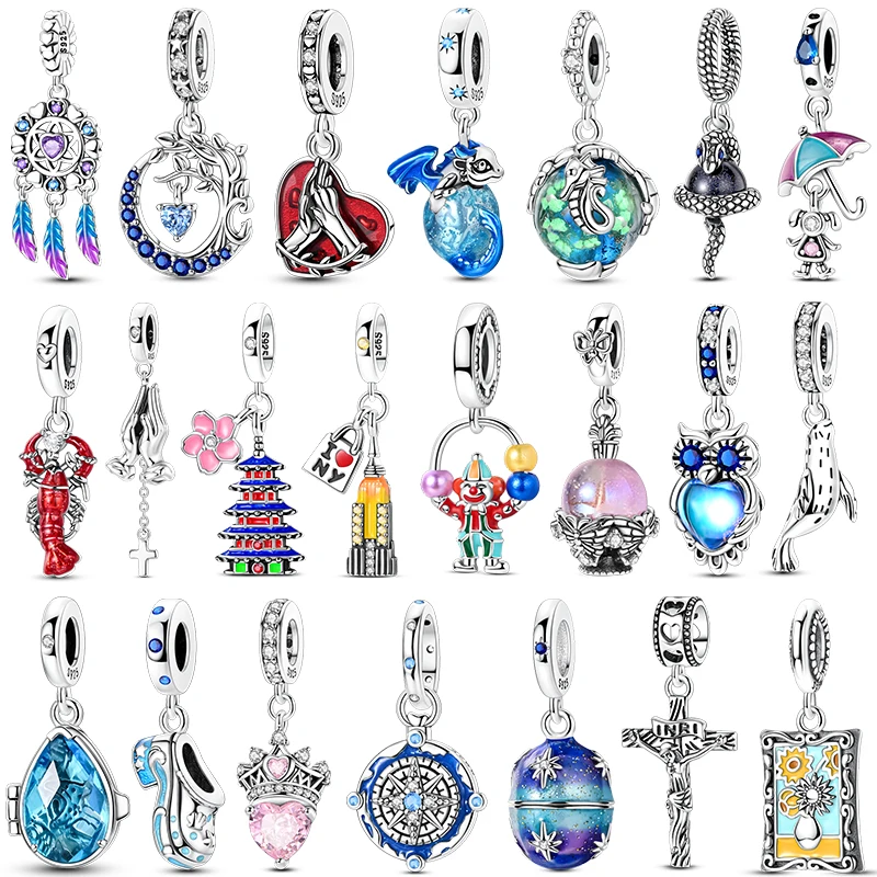 

925 Sterling Silver Bracelet for Women Devil Eyes Dreamcatcher Owl Snake Butterfly Infinity Eternal Symbol Jewelry for Girls