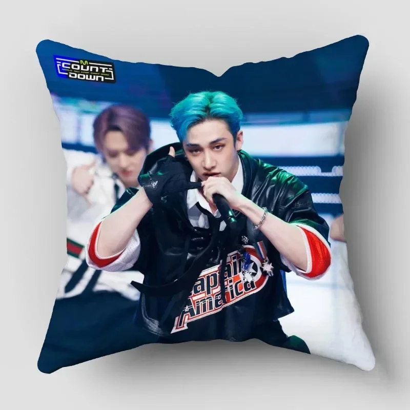 Popular Style Bang Chan KPOP Pillow Case High Quality Satin Fabric Pillowcase Decorative Pillow Cover Wedding Decorative 0414