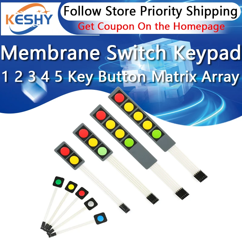 1 2 3 4 5 Key Button Membrane Switch Matrix Array Keyboard Keypad Control Panel Pad DIY Kit For Arduino Smart Car