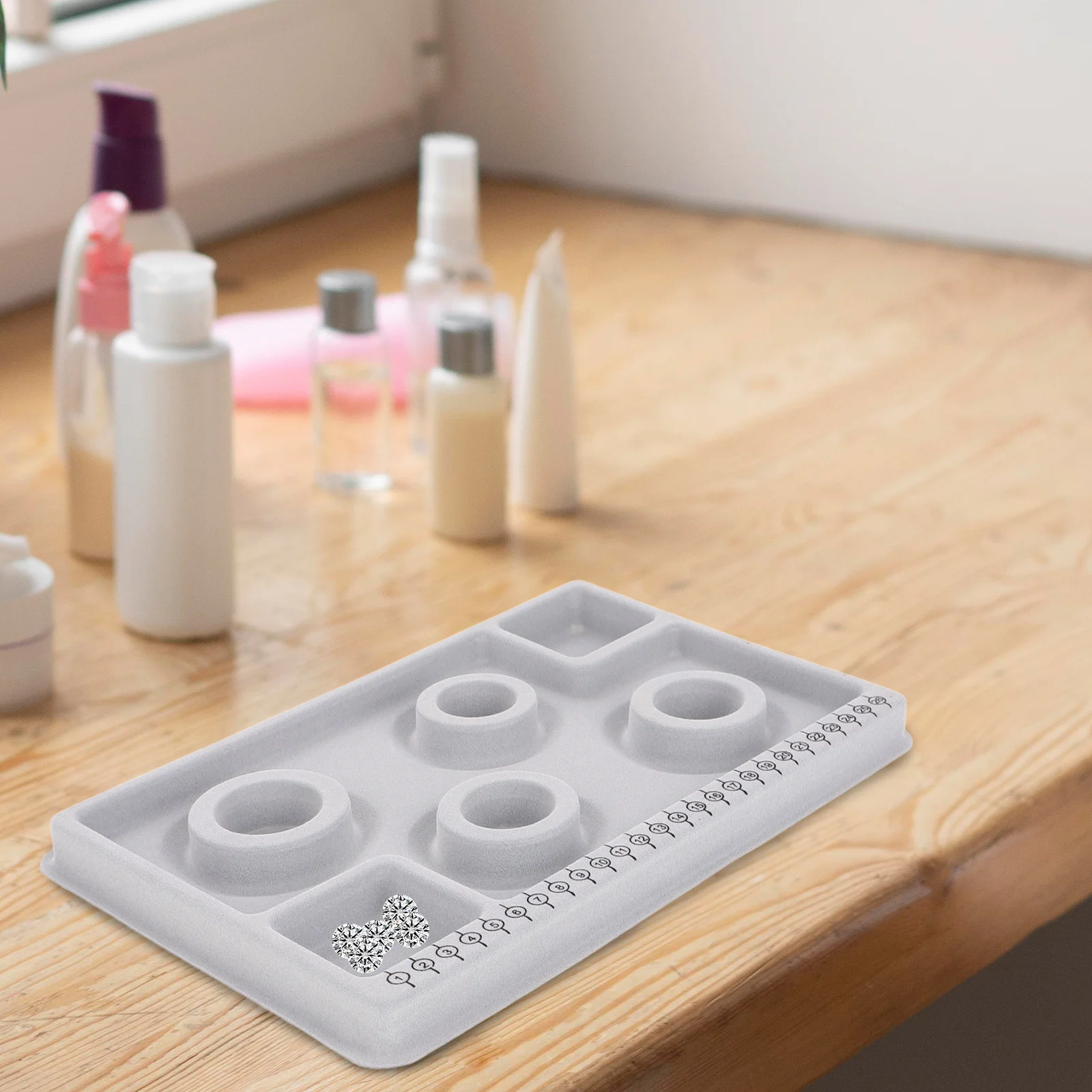 

Jewelry Design Tray Beading Organizer Bracelet Necklace Craft Board Flocked Surface Multifunctional Compartments
