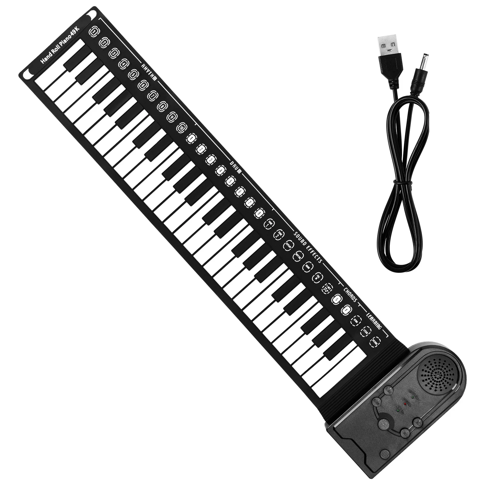 Roll Piano Foldable Hand Rolled for Beginner Portable Electronic 49 Keys Instrument Kid