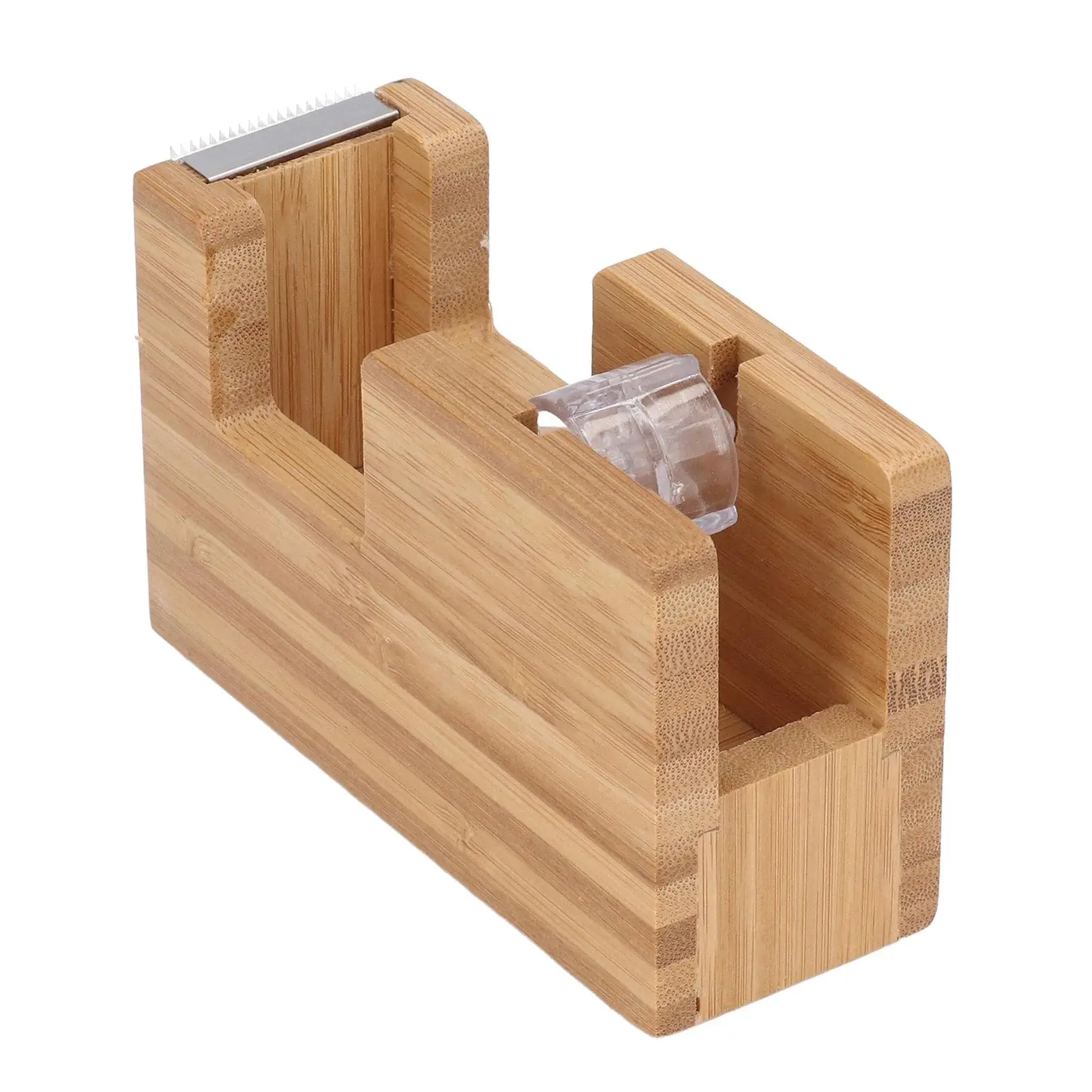 

Bamboo Wood Desktop Tape Dispenser Adhesive Roll Base - for office for home Stationery Supply