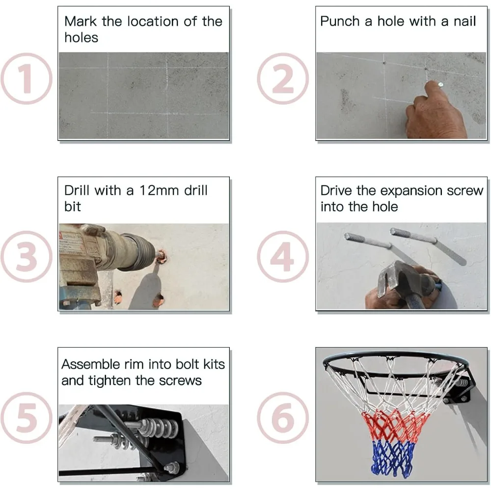 Heavy Duty 18" Breakaway Basketball Rim Outdoor Solid Steel Double Spring All Weather Net