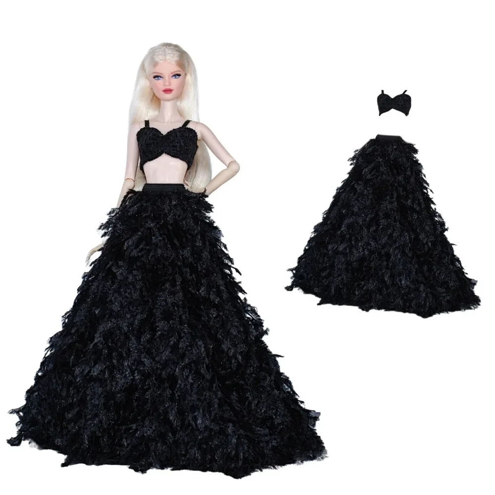 1/6 doll clothes set / black wedding dress shirt pant jeans skirt suit outfit for 30cm OB ST FR BB doll / dollhouse toy gift