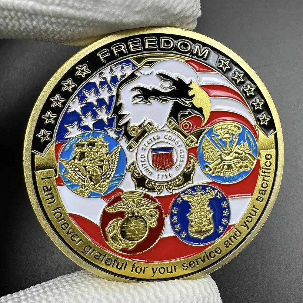 America Gold Challenge Coin Eagle Pattern Freedom เหรียญที่ระลึก ของที่ระลึกของสหรัฐอเมริกา