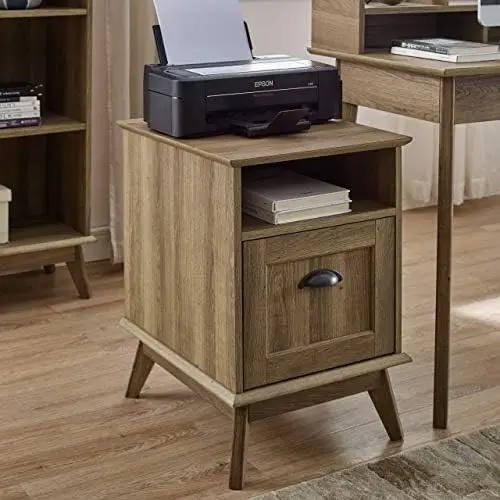 

Newport Series Tall Wooden Home Office File Cabinet with Fully Extended Drawer | Side End Table | Sturdy and Stylish | Easy Asse