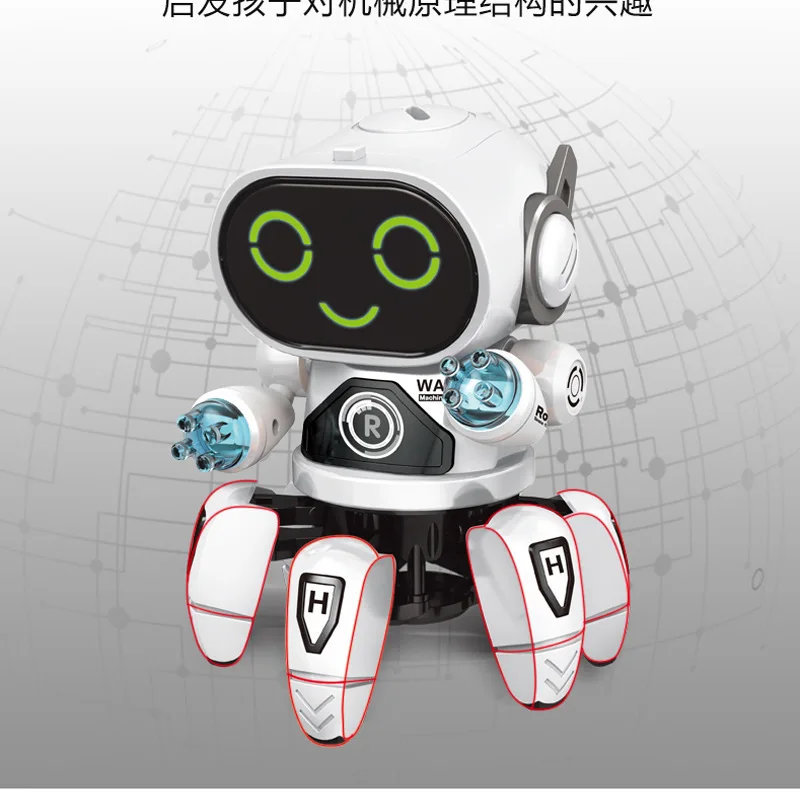 Sound and light six claw fish dancing robot singing luminous baby boys and girls electric robot toys