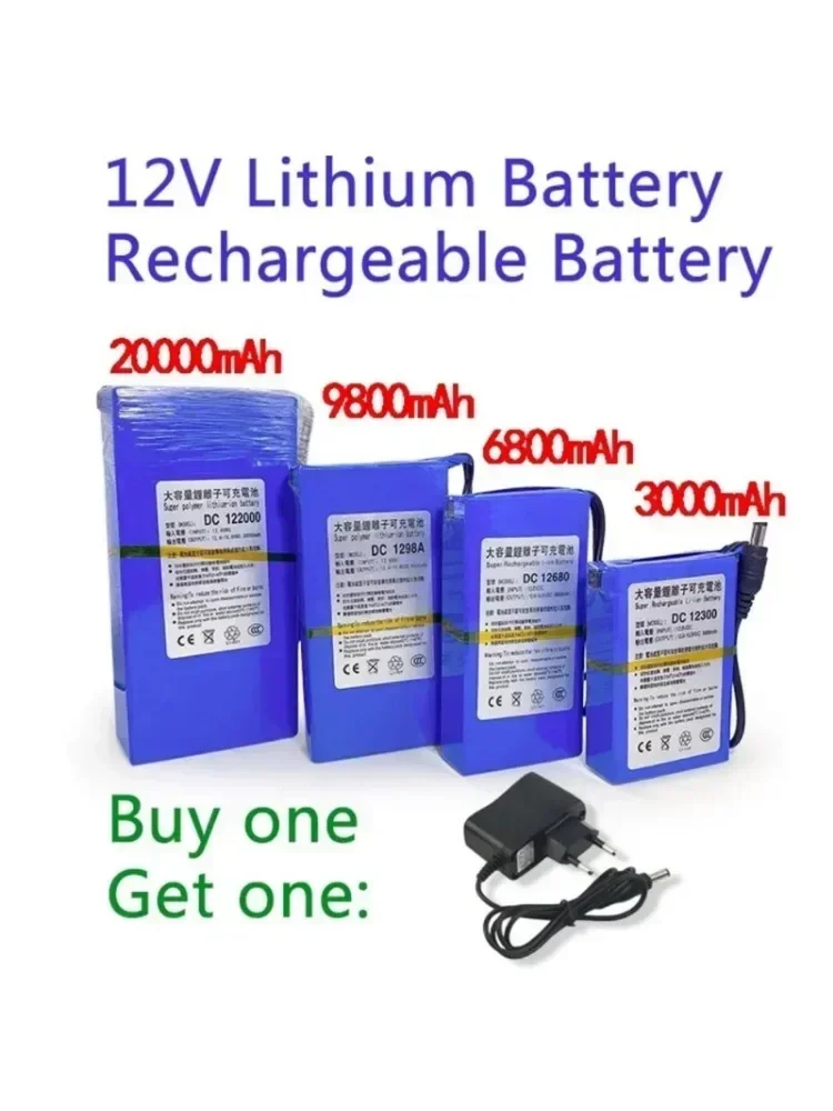 

Rechargeable Li-ion Battery, High Capacity AC Charger, 4 Traffic Development Types, New, DC 12V, 6800-20000 mAh
