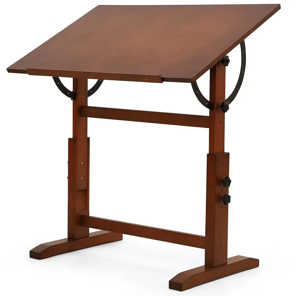 

24'' X 35"" Wood Artist Drafting Table, Adjustable Height & Angle, Solid Pine Wood Drawing Table, Art Table For Adults, Studio