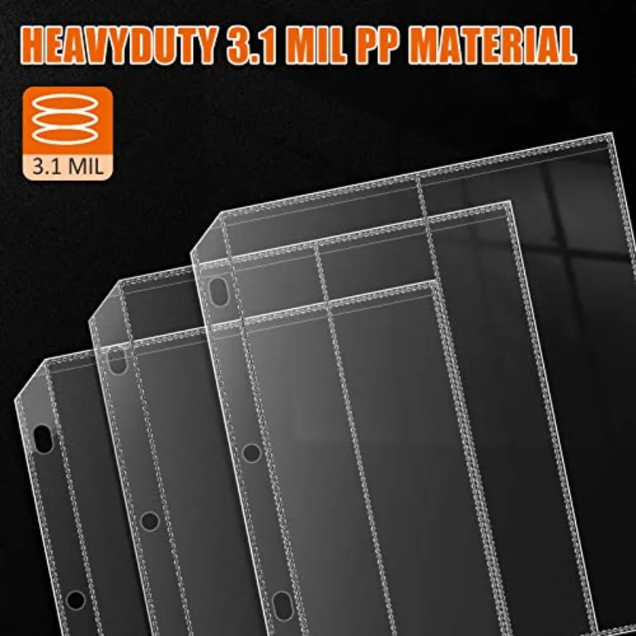 Mangas de mapa dobradas, envelopes protetores de mapa, página para suporte de folheto de 3 anéis com bolsos de 4,5 "x 11", 20 peças