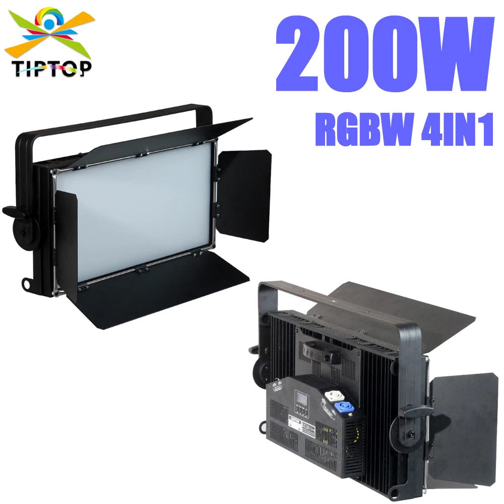 TIPTOP 200W RGBW 4IN1 480 x 0.5W SMD Led Stage Flat Panel Studio Light Adjustable Color 170 Degree Beam Angle Frost Lens