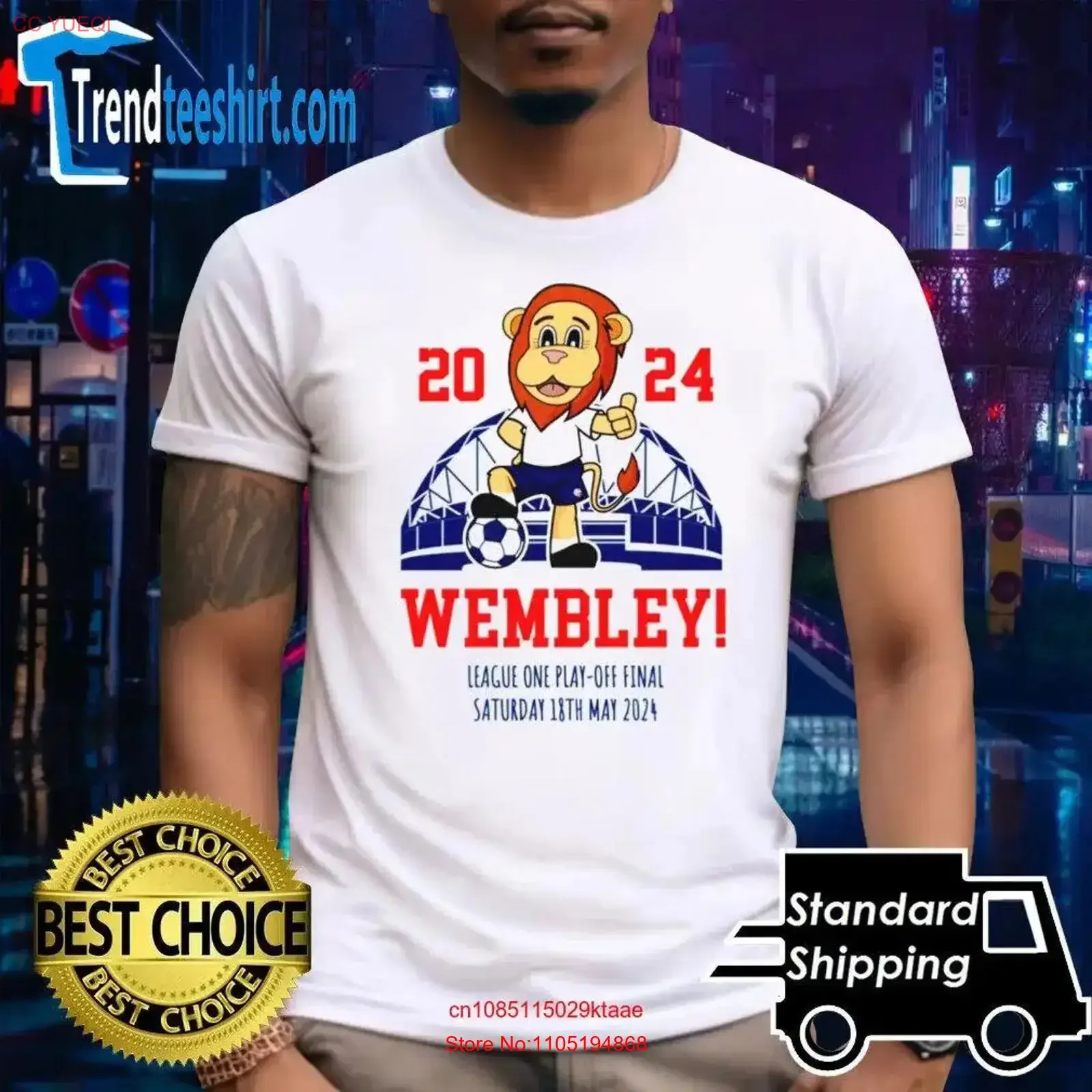 2024 Wembley League One Play Off Final camisa vintage lavada transpirable homme suave elegante Casual estirado gráfico versátil