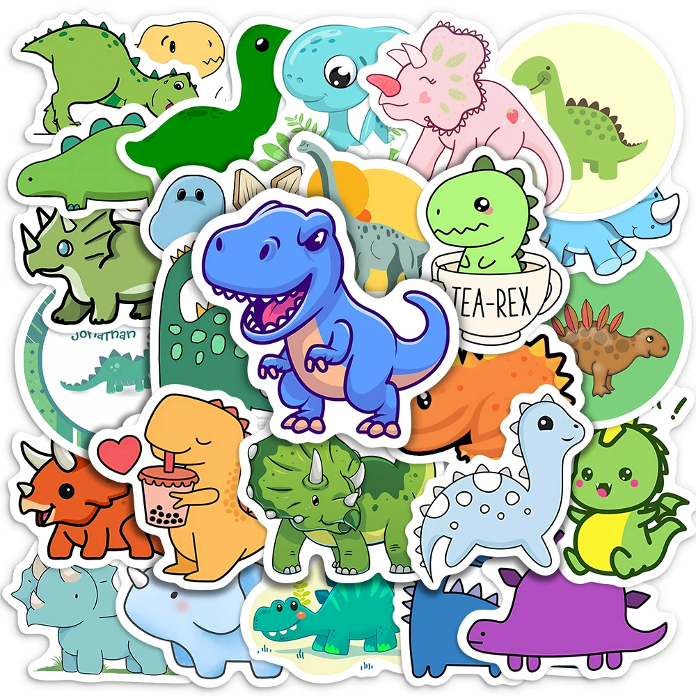 Cartoon Dinosaur Stickers Kids DIY Toys Gift Waterproof Decal for Scrapbook Diary Laptop Phone Luggage Decorative