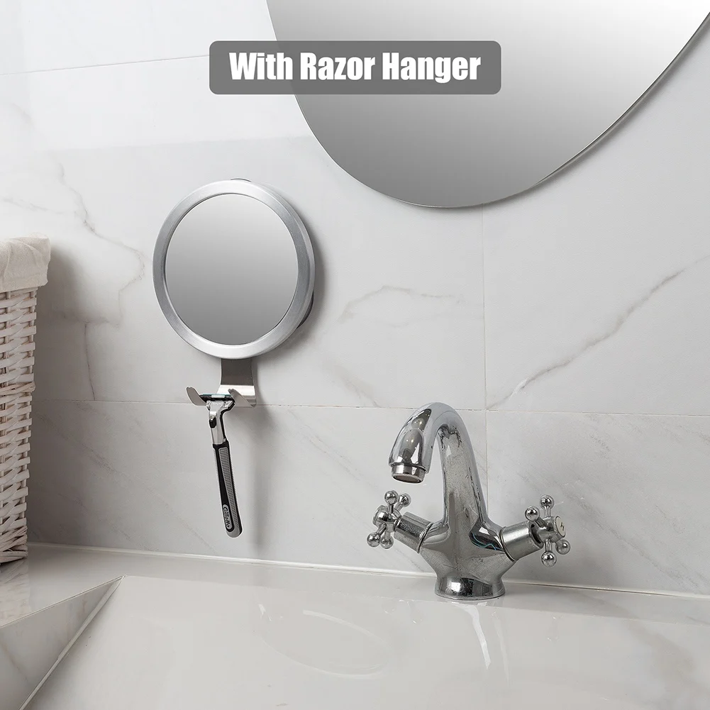1 PCS Portable Bathroom Fogless Mirror Shower Shaving Mirror With Suction Cup Bathroom Wall Mount-AT36