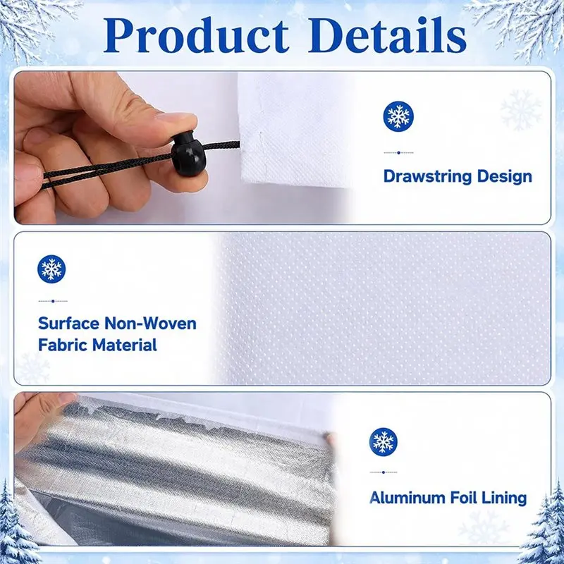 VEHO-Winter Plant Freeze Protection Bag Frost Cover With Aluminum Liner & Drawstring For Potted Plants, Trees, Shrubs