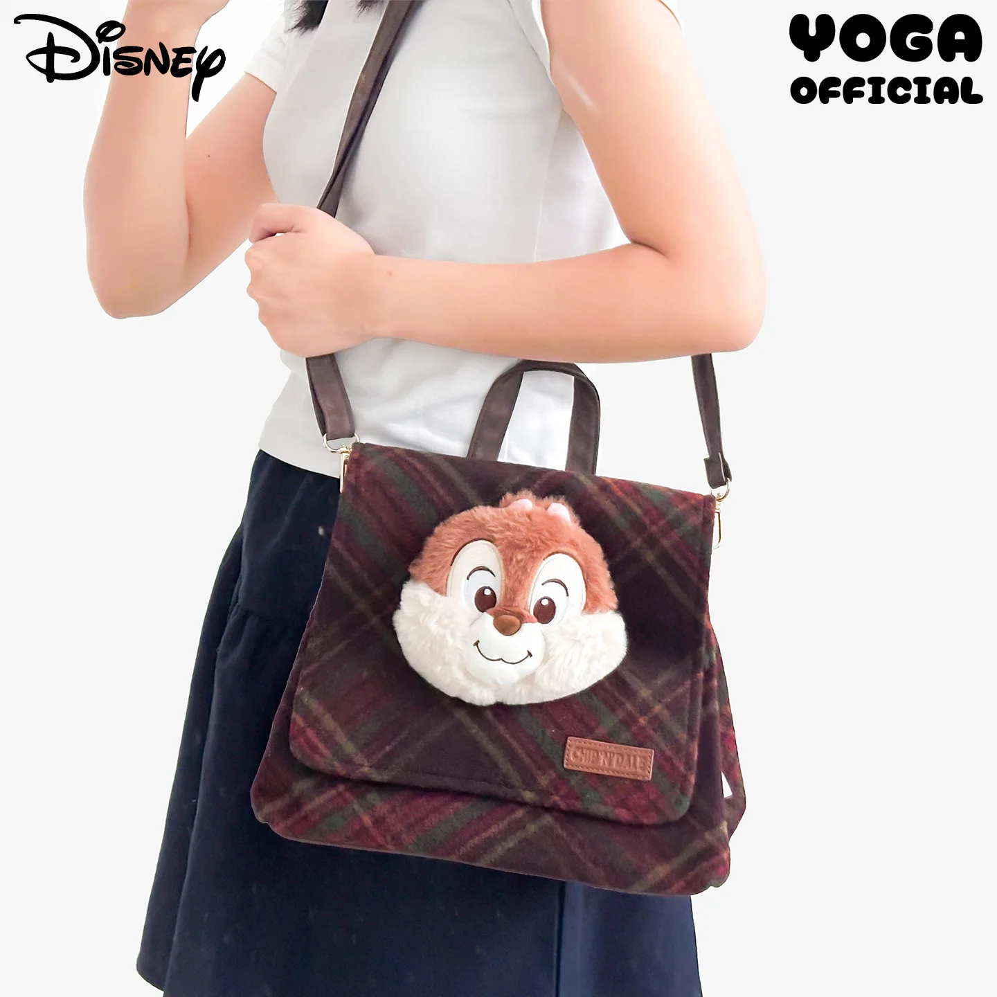 

Плюшевая сумка через плечо Disney, винтажная клетчатая сумка-тоут для девочек, милая сумка через плечо, большая вместительная сумка для ежедневных поездок, школы, в подарок