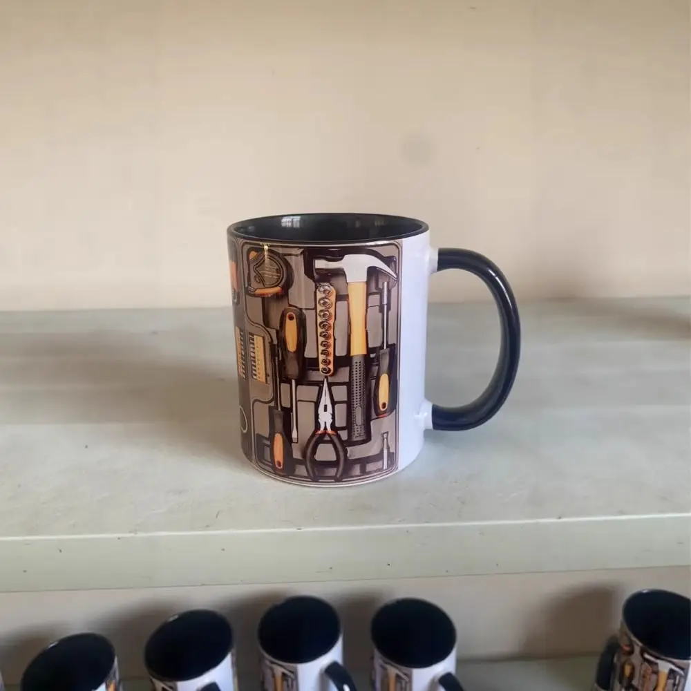 Creative Mechanic Toolbox Pattern Mug Anti Scalding Heat-resistant Ceramic Coffee Cup Novelty 350ml Tea Cup