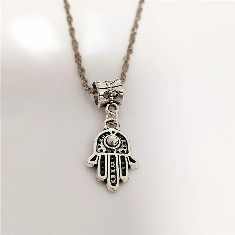 Vintage Hamsa Hand of Fatima Charm Pendant Necklace For Women Girls Necklaces Party Jewelry e103