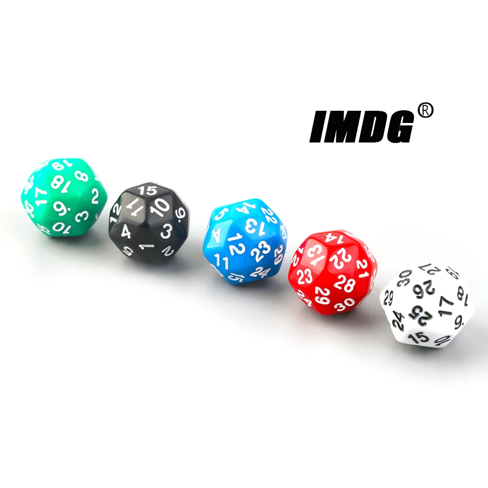 

1pcs D30 Polyhedron RPG Dice 30-sides Accessories Acrylic Dice Cubes Digital Game Dice