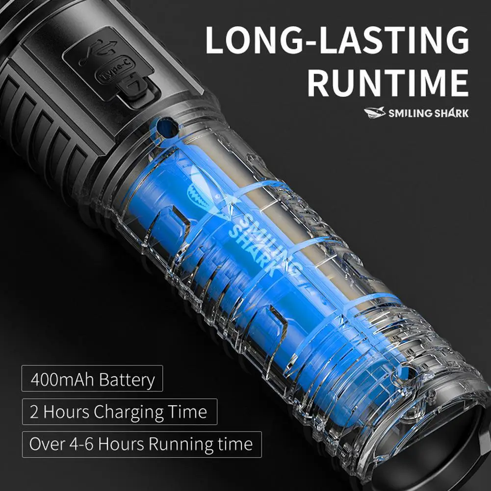 Linterna Led recargable, linterna potente Ultra fuerte de 4 modos con batería integrada, linterna táctica para exteriores Campi T3x1