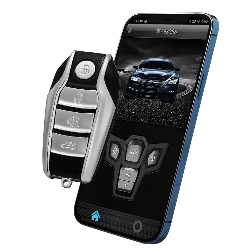 

Mobile phone alarm APP control car one-click start button alarm one-way car anti-theft remote control