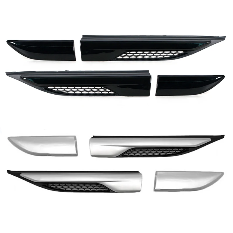 4PCS Front Door Fender Side Grille Leaf Plate Air Outlet Molding Trim Cover Strip For Land Rover Range Rover Evoque 2011-2019