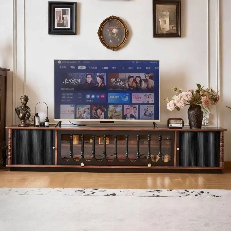 

Black Decoration Wall Tv Cabinet Dark Wood Long Modern Luxury Tv Cabinet Living Room Nordic Mueble De Tv Furniture For Home