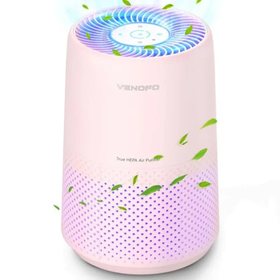

Air Purifiers for Bedroom H13 HEPA Air Purifiers - Covers Up to 1074 ft² - 24dB Ultra-Quiet Sleep Mode 360° Outlet Air Cleaner