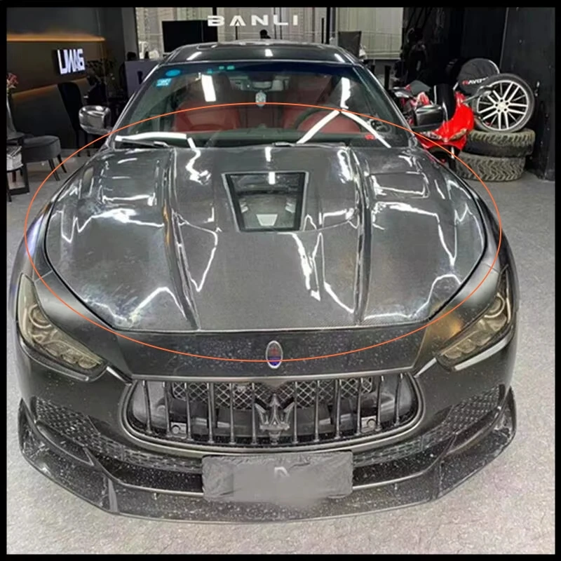 

Для Maserati Ghibli 2014-2024 из настоящего углеродного волокна, капот двигателя, вентиляционная крышка, высококачественные автоаксессуары