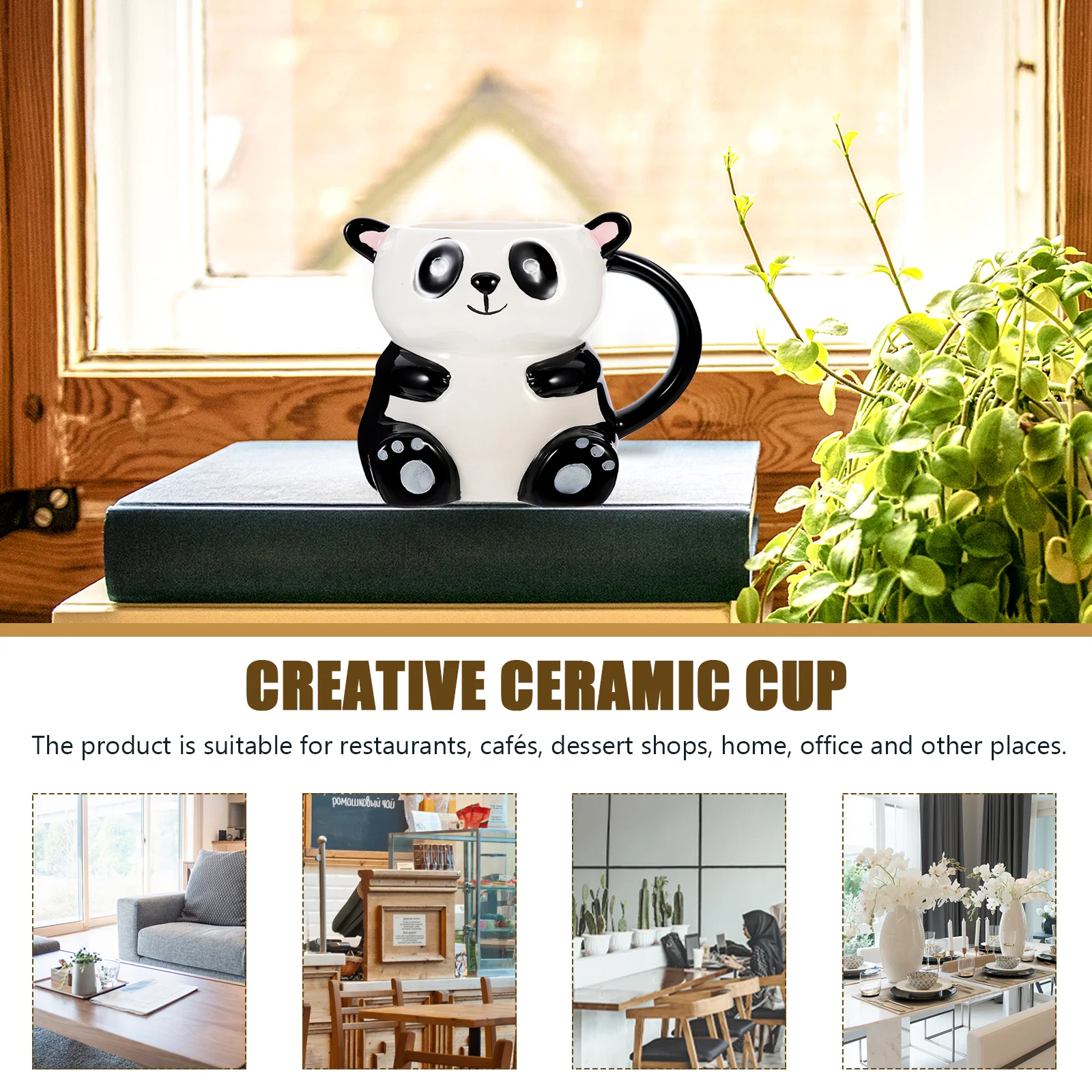 

Lovely Panda Ceramic Mug Multi Purpose Use for Beverages Cafe Restaurant Dessert Shop Gift Item Water Cup