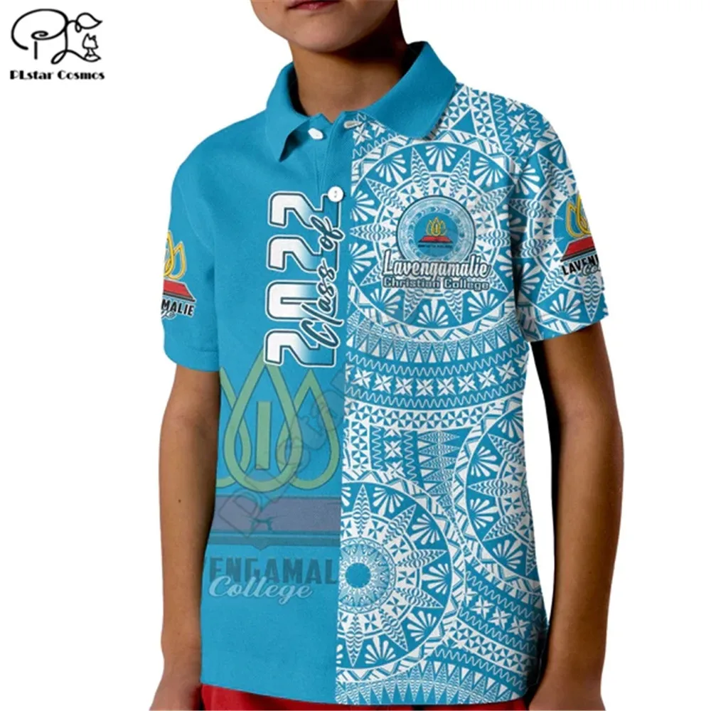 Custom Personalised Lavengamalie Tonga College Polo Shirt KID Class Of Year Tongan Ngatu Pattern Polo Shirts Summer Tops