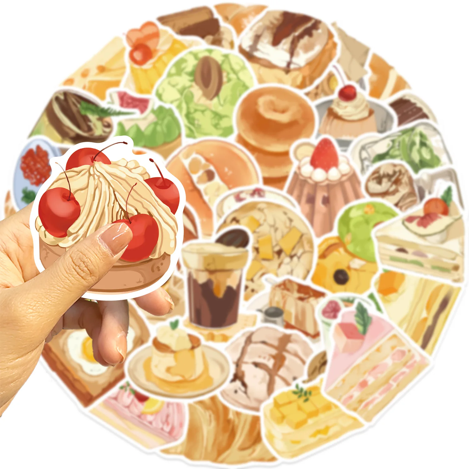 

10/30/50PCS Afternoon Tea Stickers Bread Dessert Decals DIY Scrapbook Luggage Laptop Guitar Car Bike Skateboard Sticker Food Toy