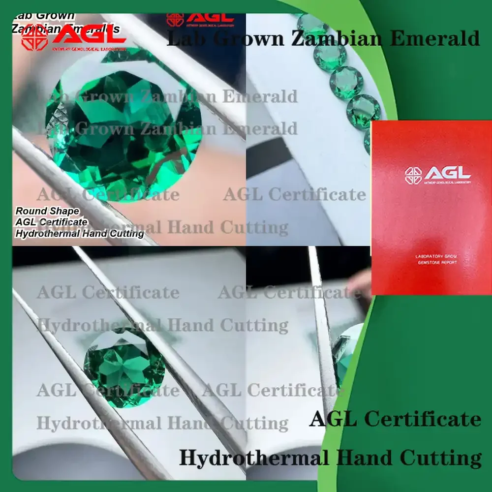 

Искусственно выращенные замбийские изумруды для изготовления ювелирных изделий: круглые гидротермальные синтетические изумруды с натуральным видом