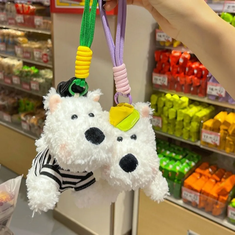 Stuffed West Highland Bag Pendant Anti-lost Plush Plush Puppy Doll Keychain Cute Cartoon Animal Car Hanging Pendant Decoration