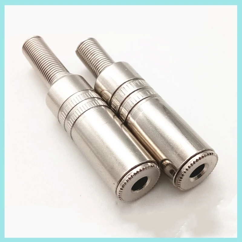 2pcs Diy 3.5mm 3-pole Trs Socket Male/female Stereo Audio Plug Microphone Cable Soldering Type Wire Diameter 4mm B2
